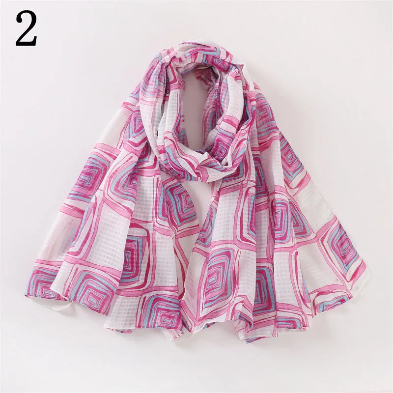 MYP015  Time flower printed scarf