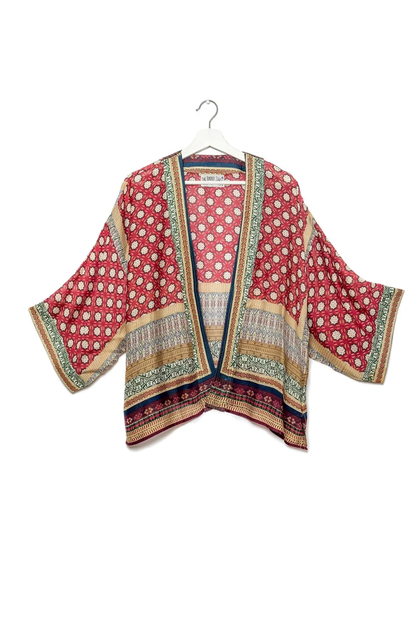 One Hundred Stars Moorish Burgundy Mini Kimono