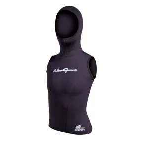 Open Box NeoSport 5/3mm Womens Hooded Dive Vest - Black - 10