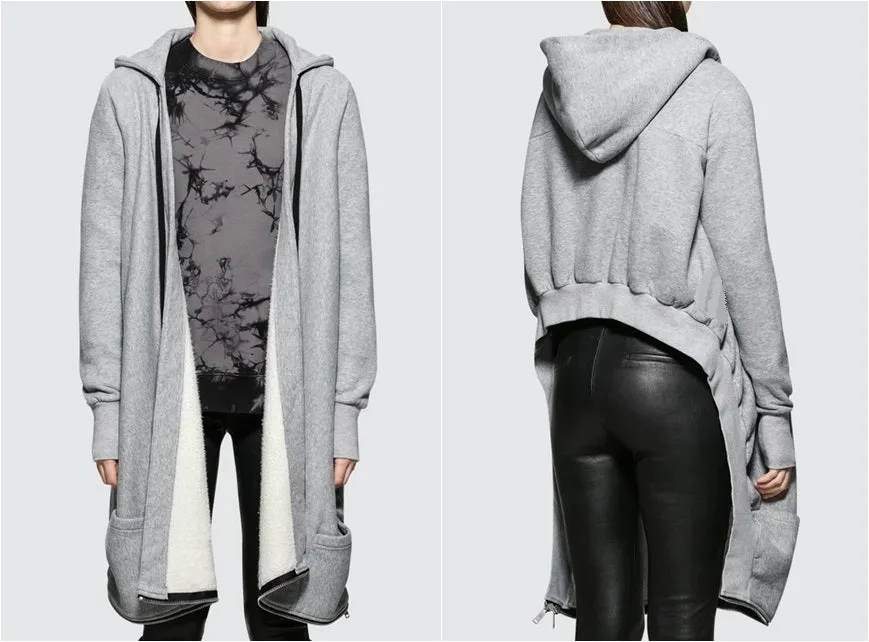 Open Cape Style Women Hoodie / Cardigan Asymmetric Cut