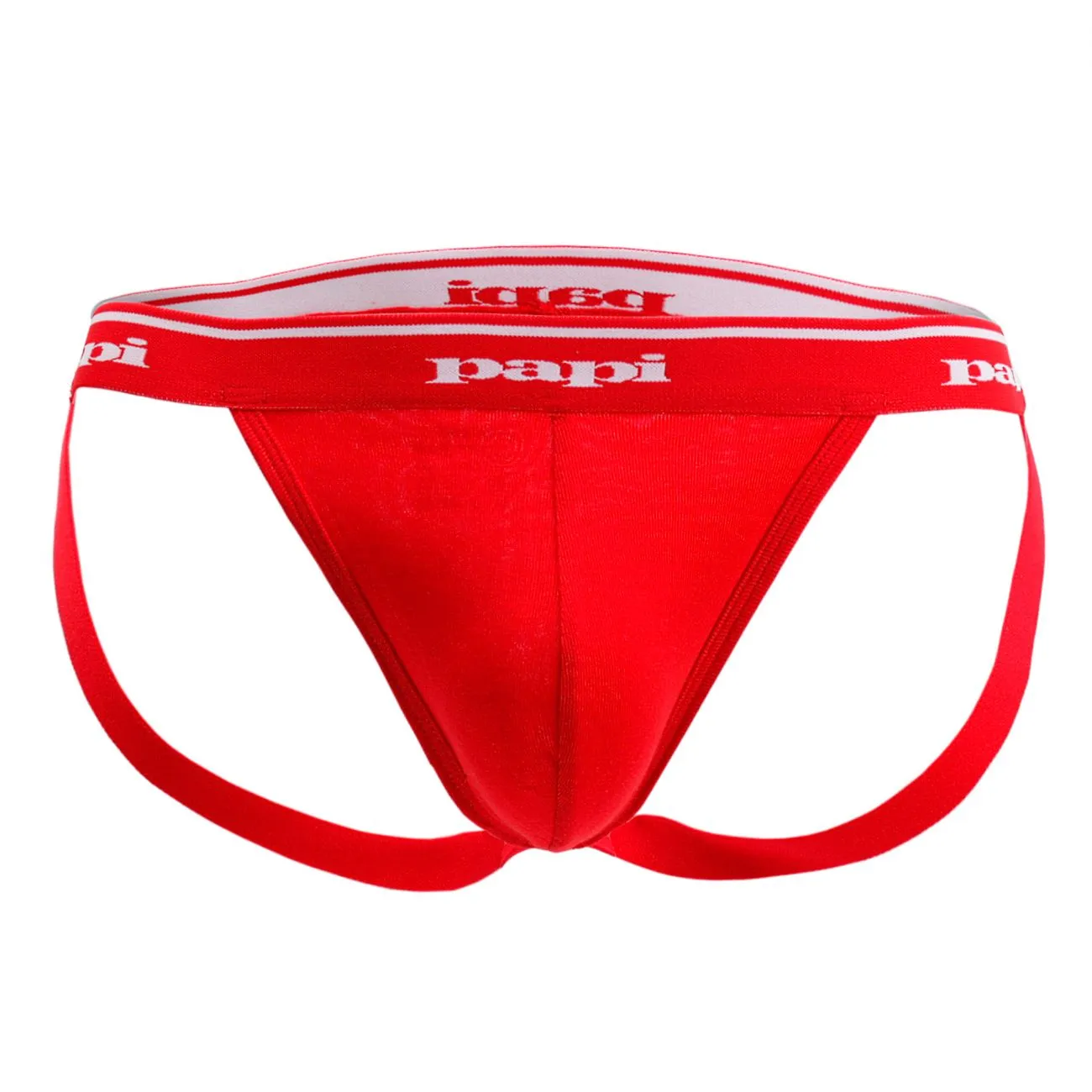 Papi 705910-999 3PK 1X1 Rib Jockstrap Color Black-Red-Turquoise