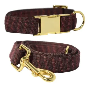 Pattefrenz Maroon Sundae Gold Collar & Leash Set (Medium)