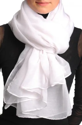 Plain White Unisex Scarf & Beach Sarong