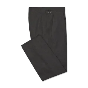 Pleat Front Trouser in Charcoal Grey Flannel