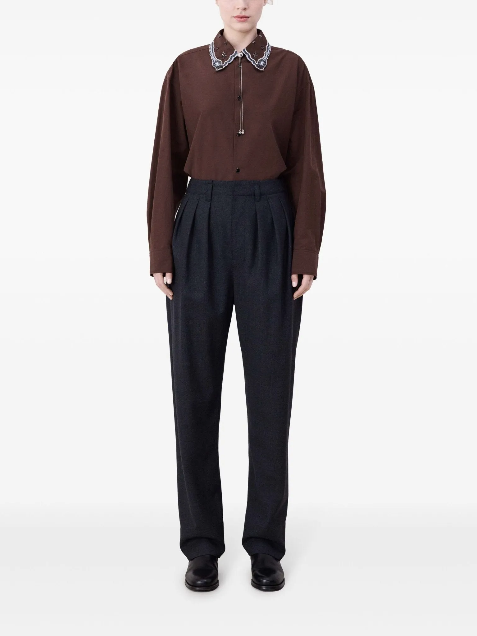 pleated tailored trousers