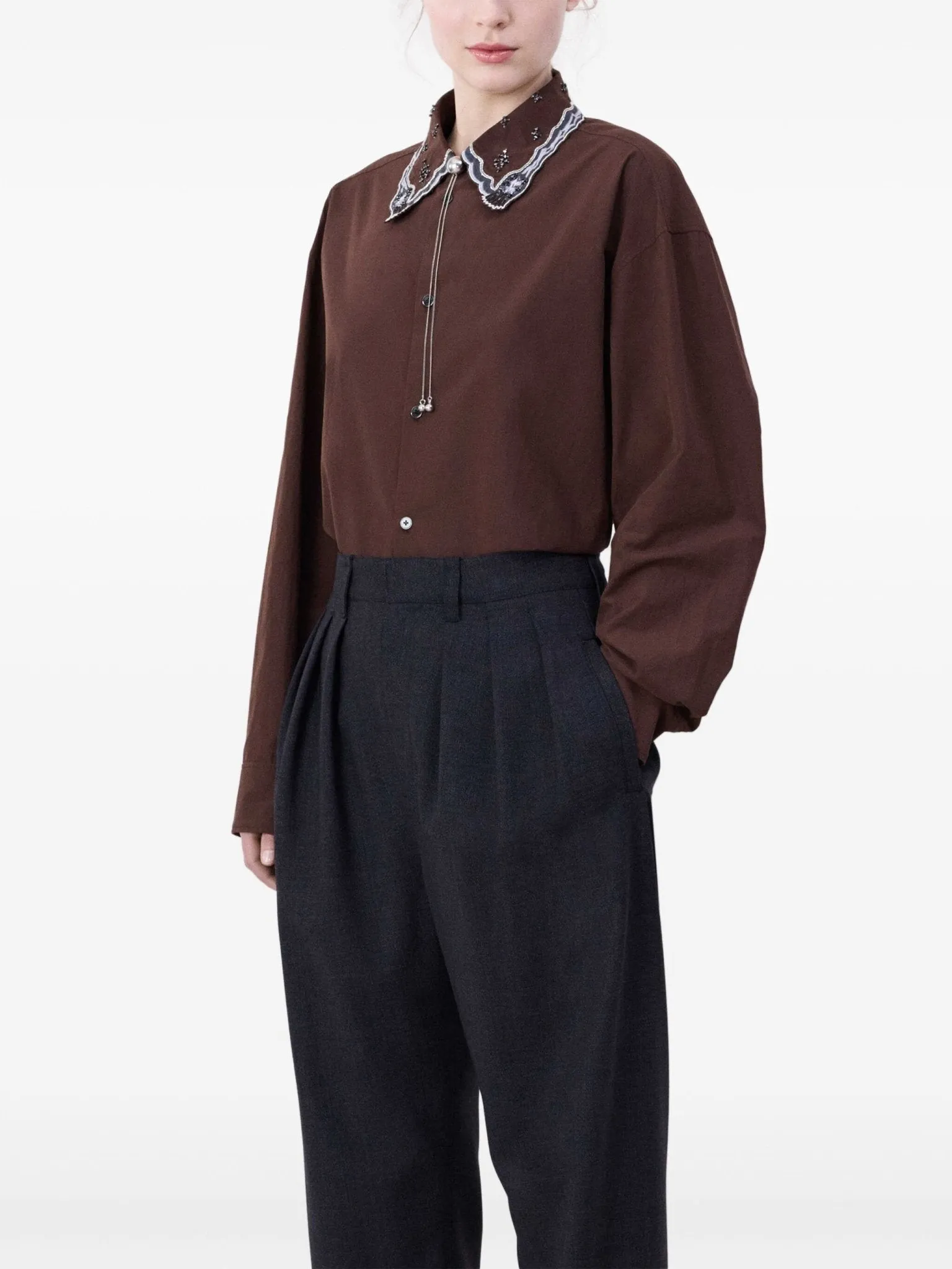 pleated tailored trousers