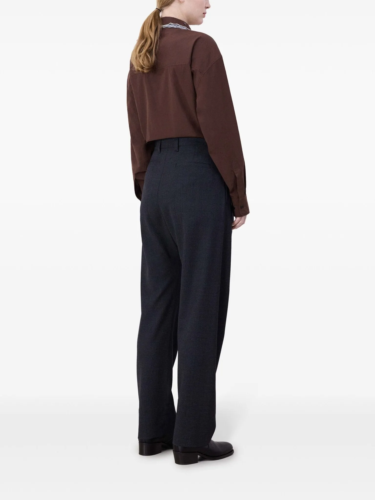 pleated tailored trousers