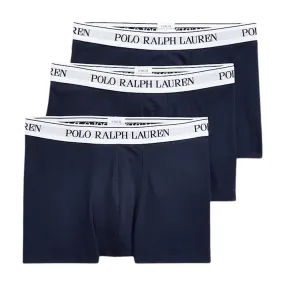 Polo Ralph Lauren Three Pack Stretch Cotton Classic Cruise Navy Trunks