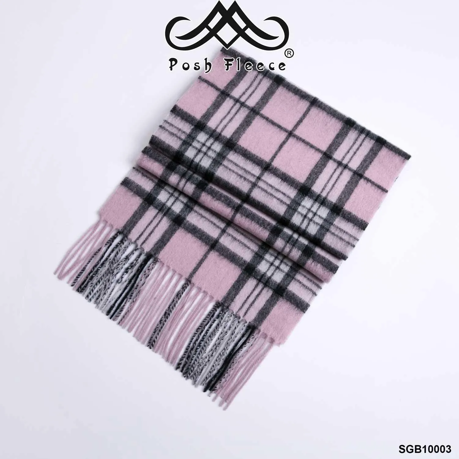 POSH FLEECE Pure Wool Luxurious Scarf with Fringed Trim SGB10003