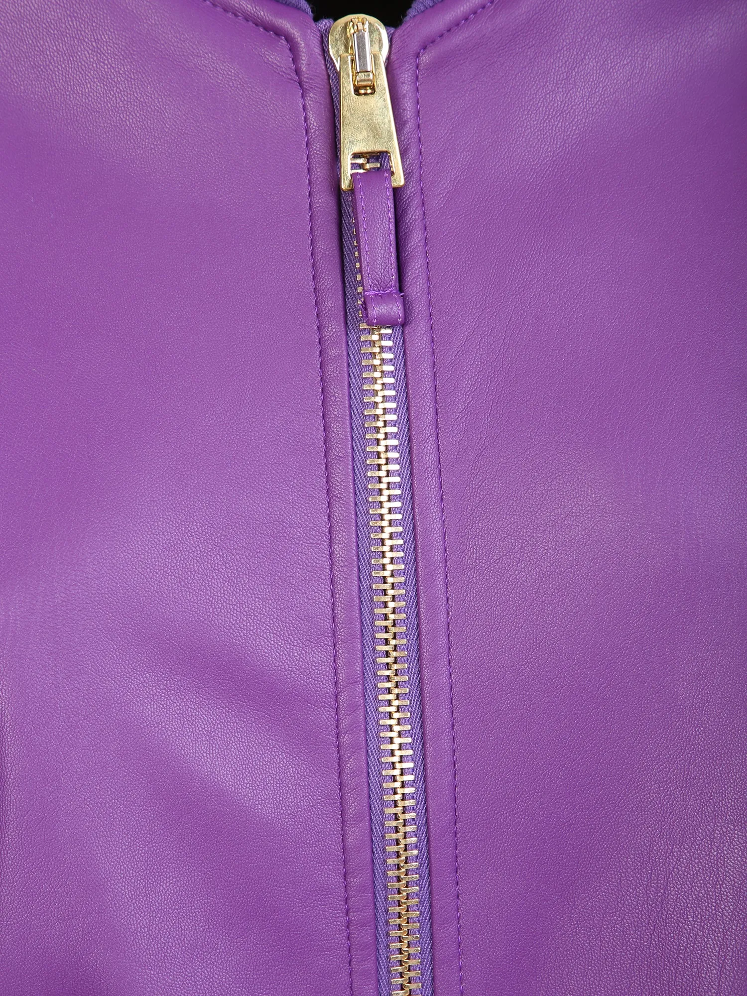 Purple eco-leather bomber