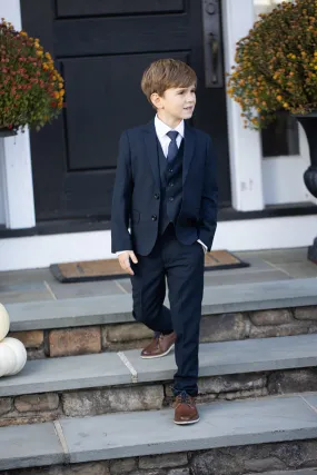 "Liam" Kids Midnight Blue Suit (5-Piece Set)