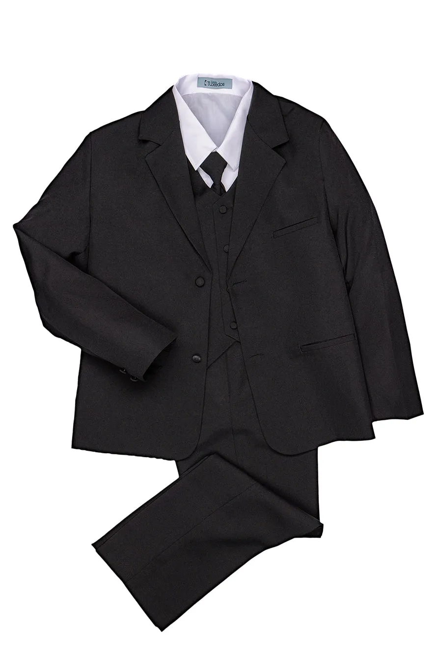 "Mason" Kids Black Suit (5-Piece Set)