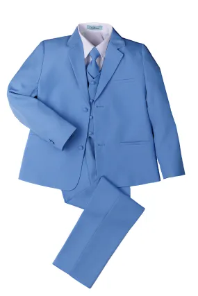 "Mason" Kids Cornflower Blue Suit (5-Piece Set)