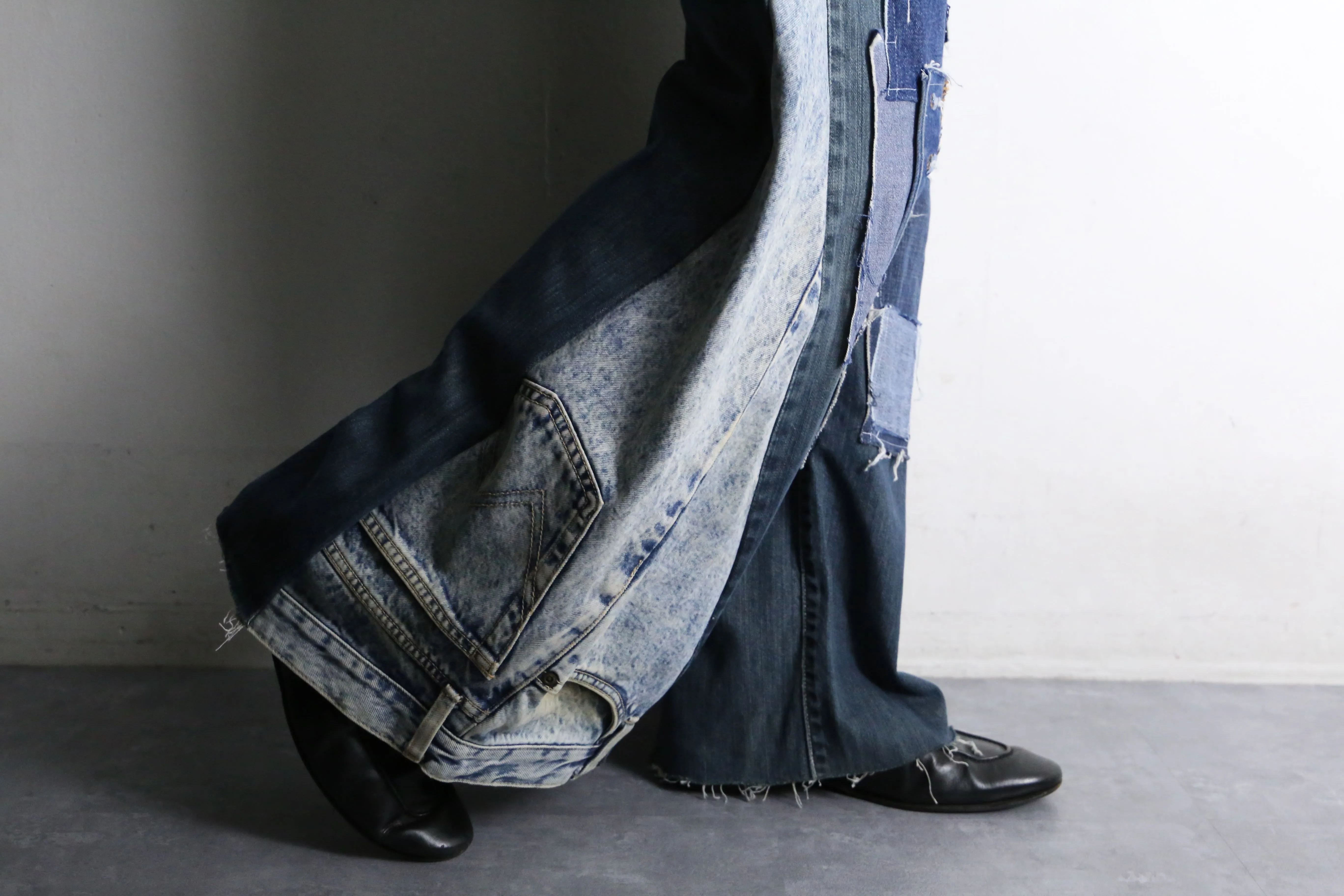 "Re:make" upside down flare denim