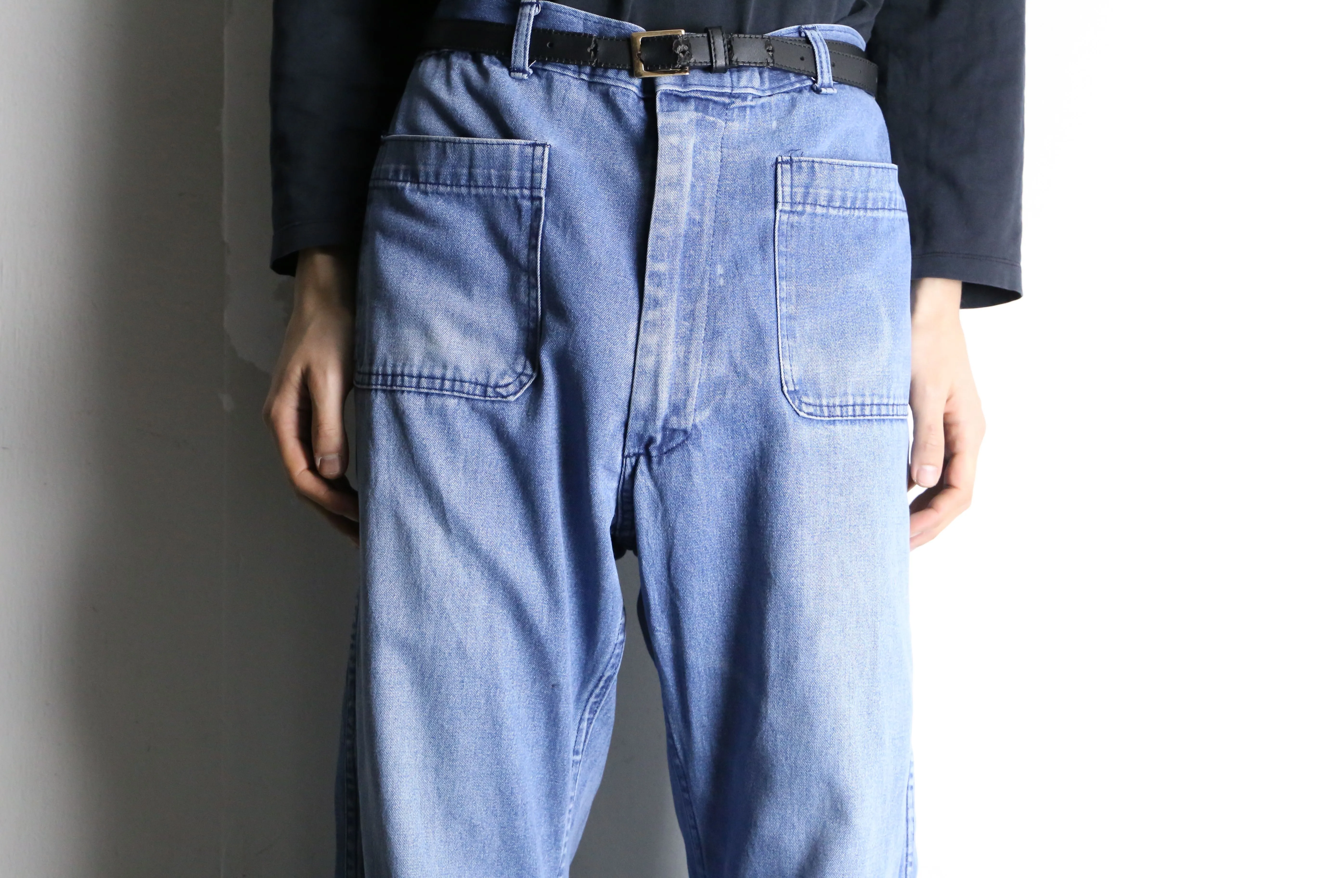 "U.S.NAVY" good aging flare sailor denim pants