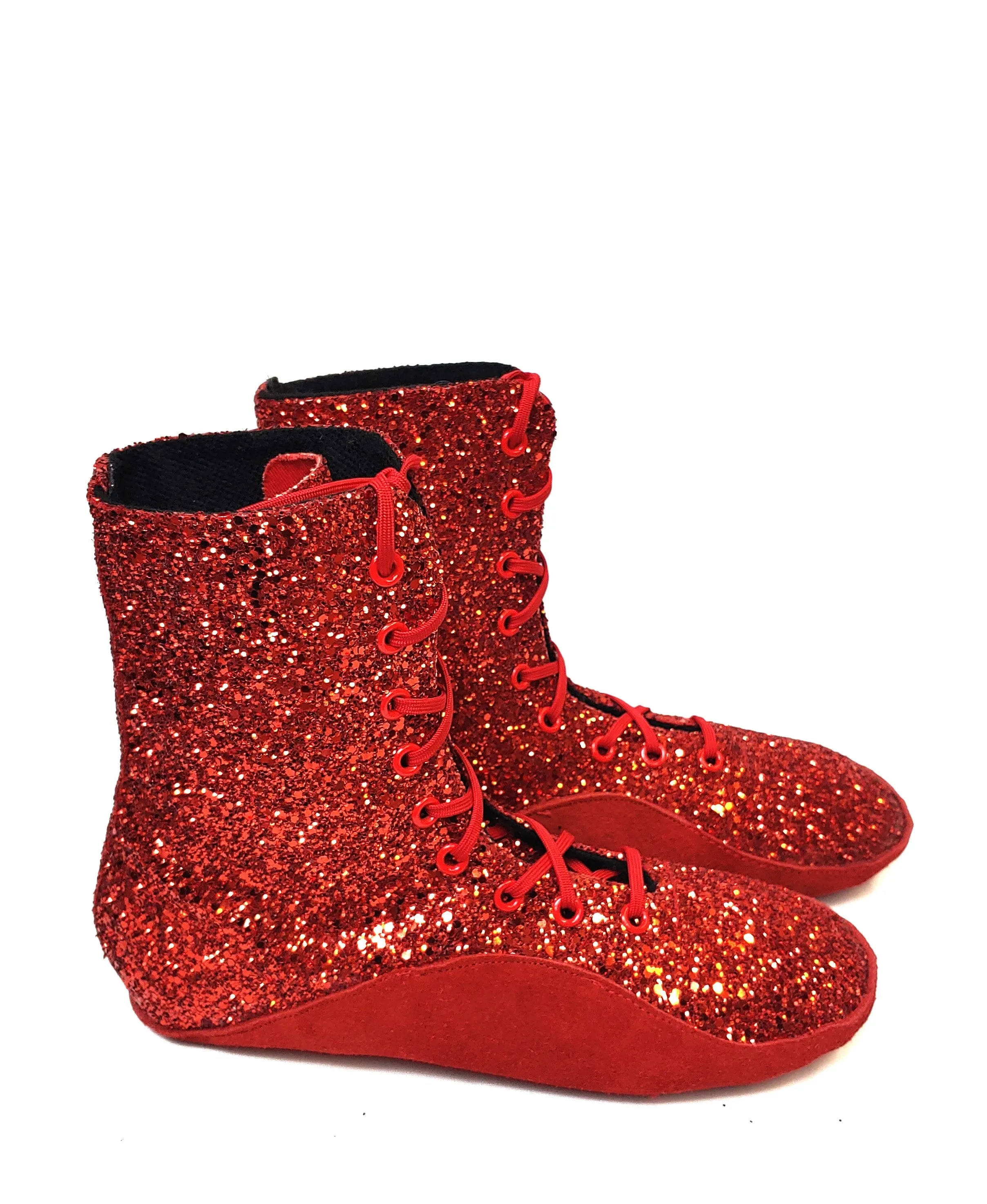 Red Glitter Tightrope Boots