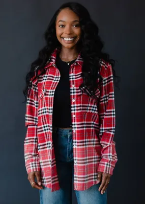 Red, White & Black Plaid Flannel