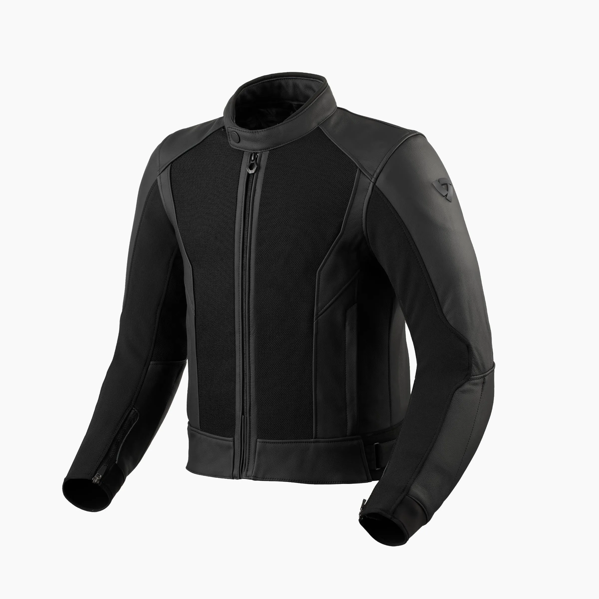 REV'IT! Ignition 4 H2O Perforated Leather & Mesh Motorcycle Jacket Black