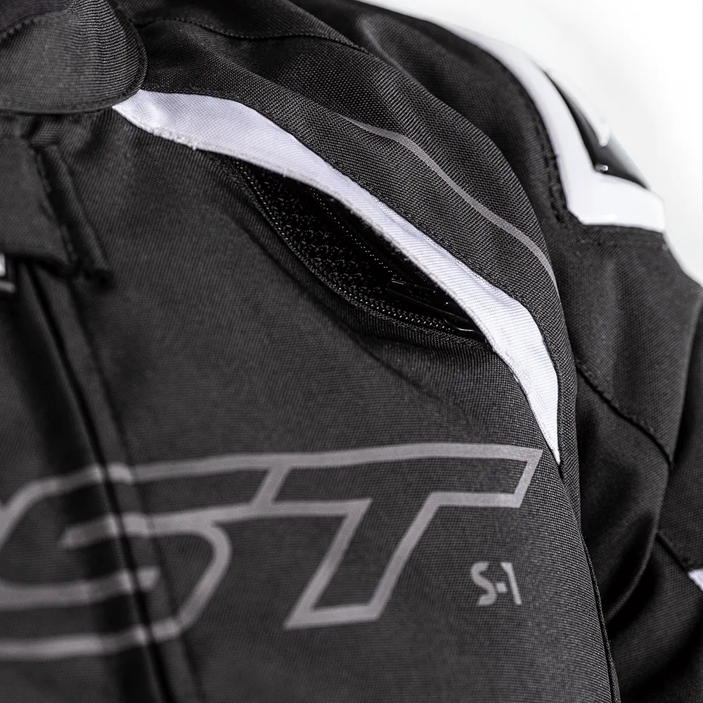 RST S-1 CE Textile Jacket - Black / Black / White