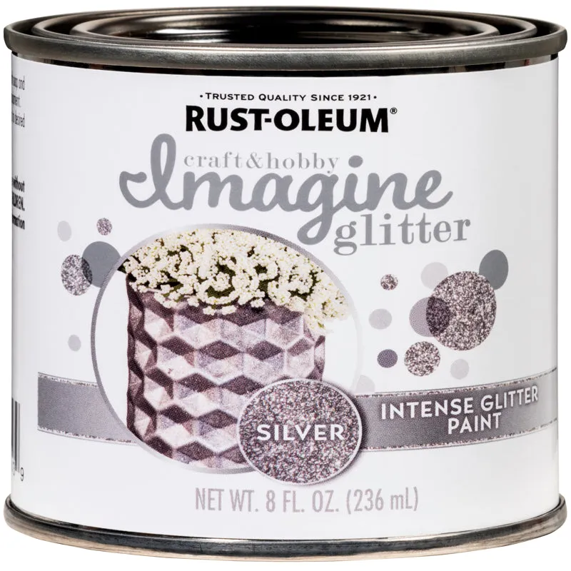 Rust-Oleum Imagine Glitter Silver Water-Based Glitter Paint Interior 8 oz