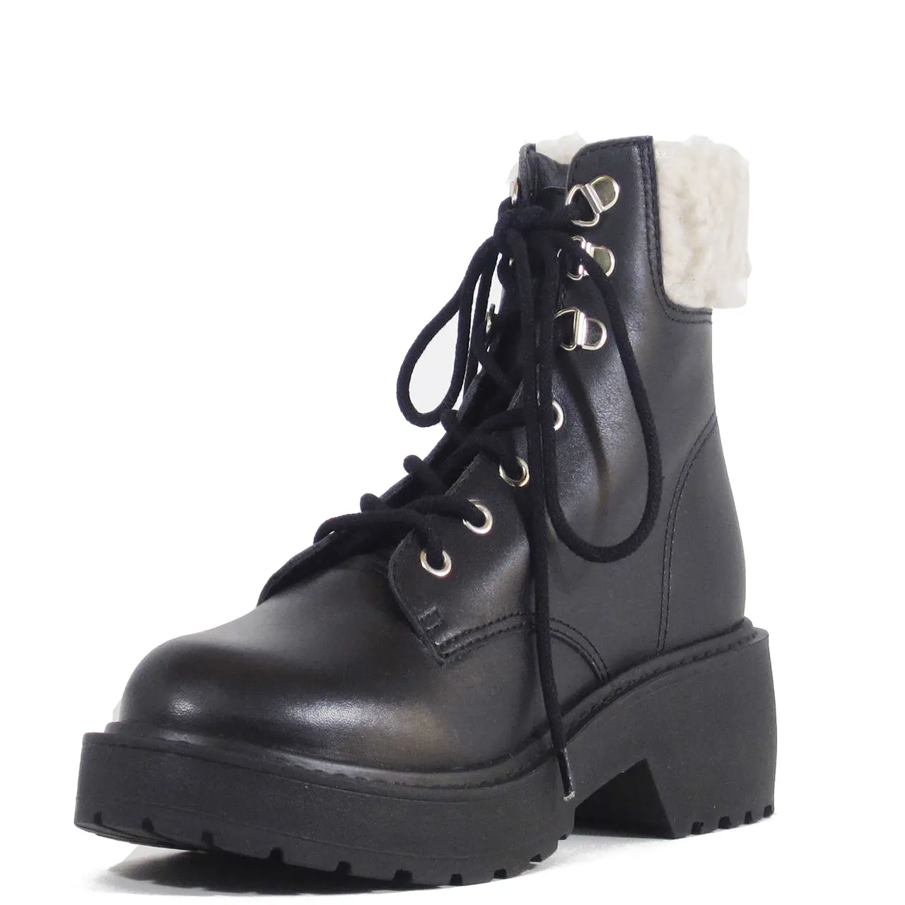 Seal Combat Boots with Shearling