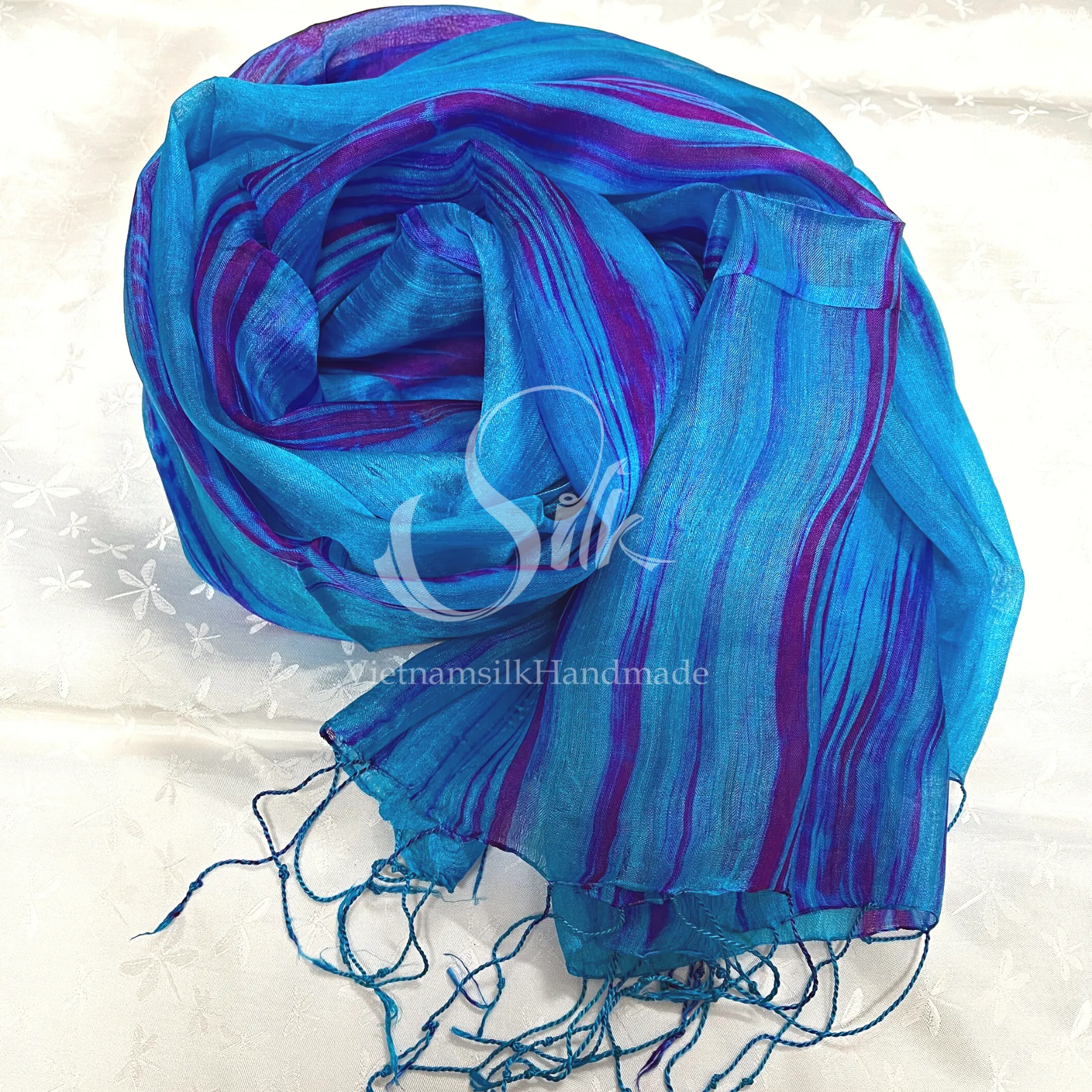 SILK SCARF| Hand-dyed silk|100% NaturalMulberry silk| Mixed Colors Scarves | Handmade Scarves| Hand-painted Scarf| Made in Vietnam