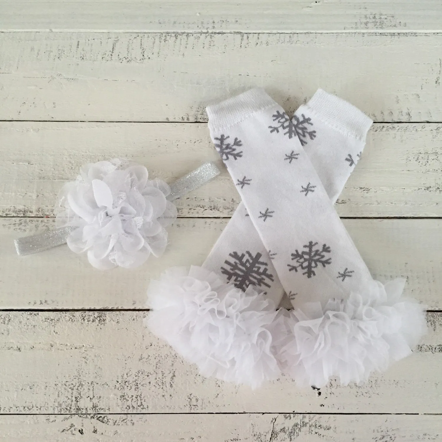 Snowflake Leg Warmers and matching headbands