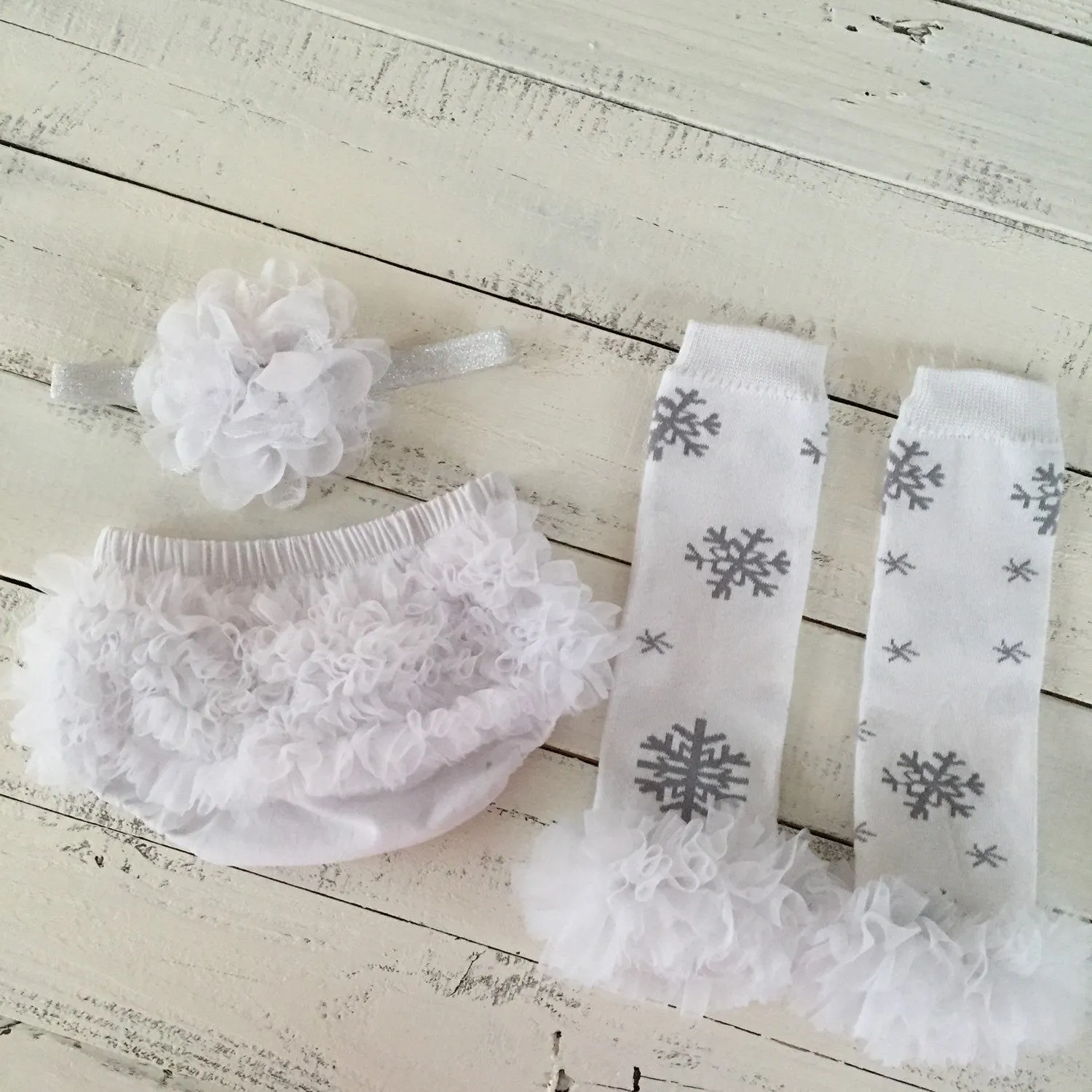 Snowflake Leg Warmers and matching headbands