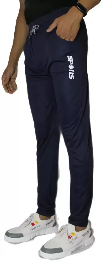 Solid Men Blue Track Pants