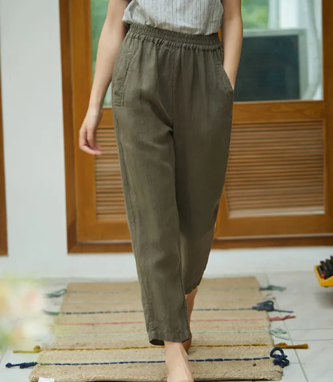 Summer Women Casual Pants Elastic Waist SJ05131