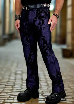 TAPESTRY PANTS - PURPLE/BLACK