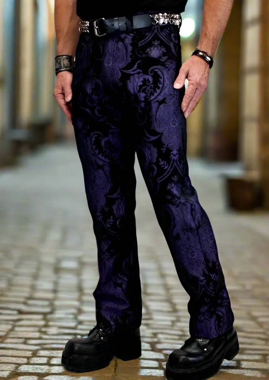 TAPESTRY PANTS - PURPLE/BLACK