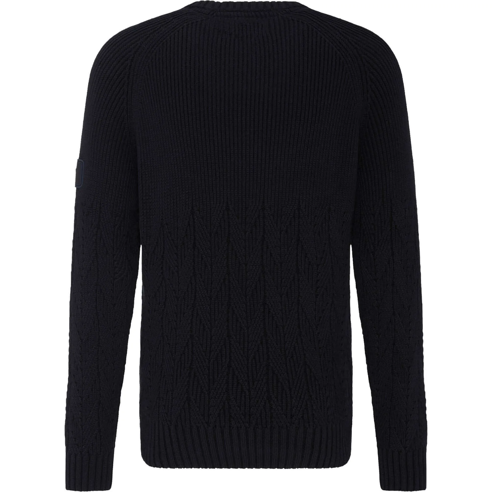 Textured Rib Crew Cotton Neck Pullover