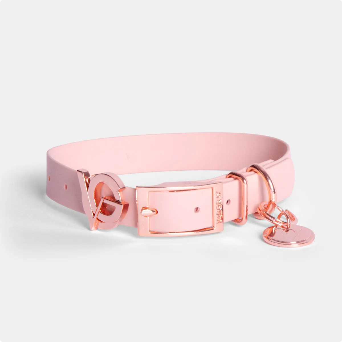 Valgray Splash Proof Adjustable Dog Collar, Blush & Rose Gold