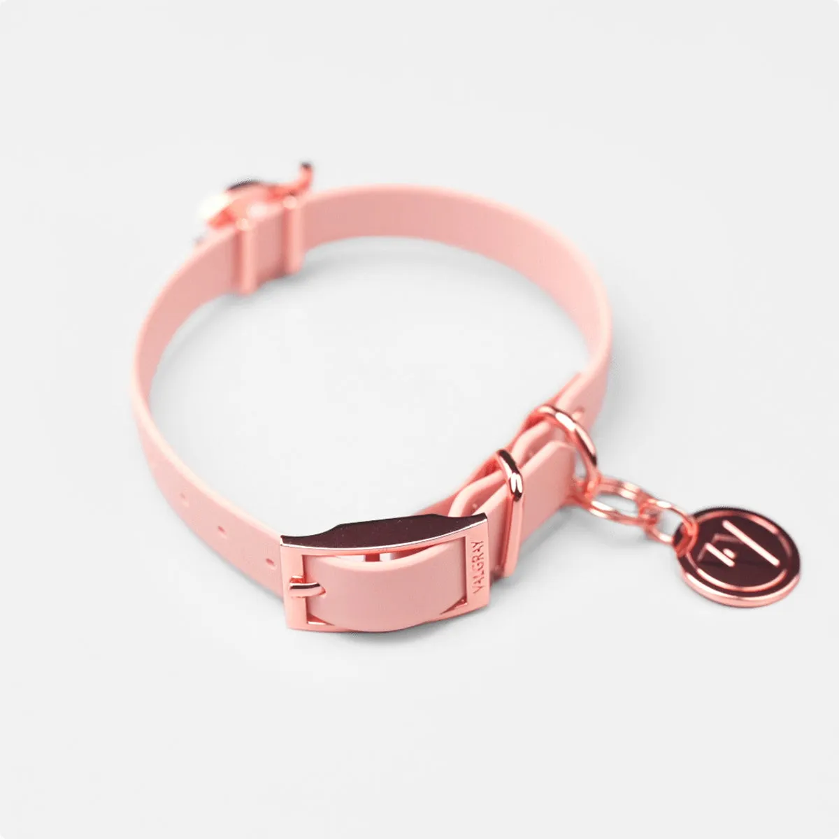 Valgray Splash Proof Adjustable Dog Collar, Blush & Rose Gold