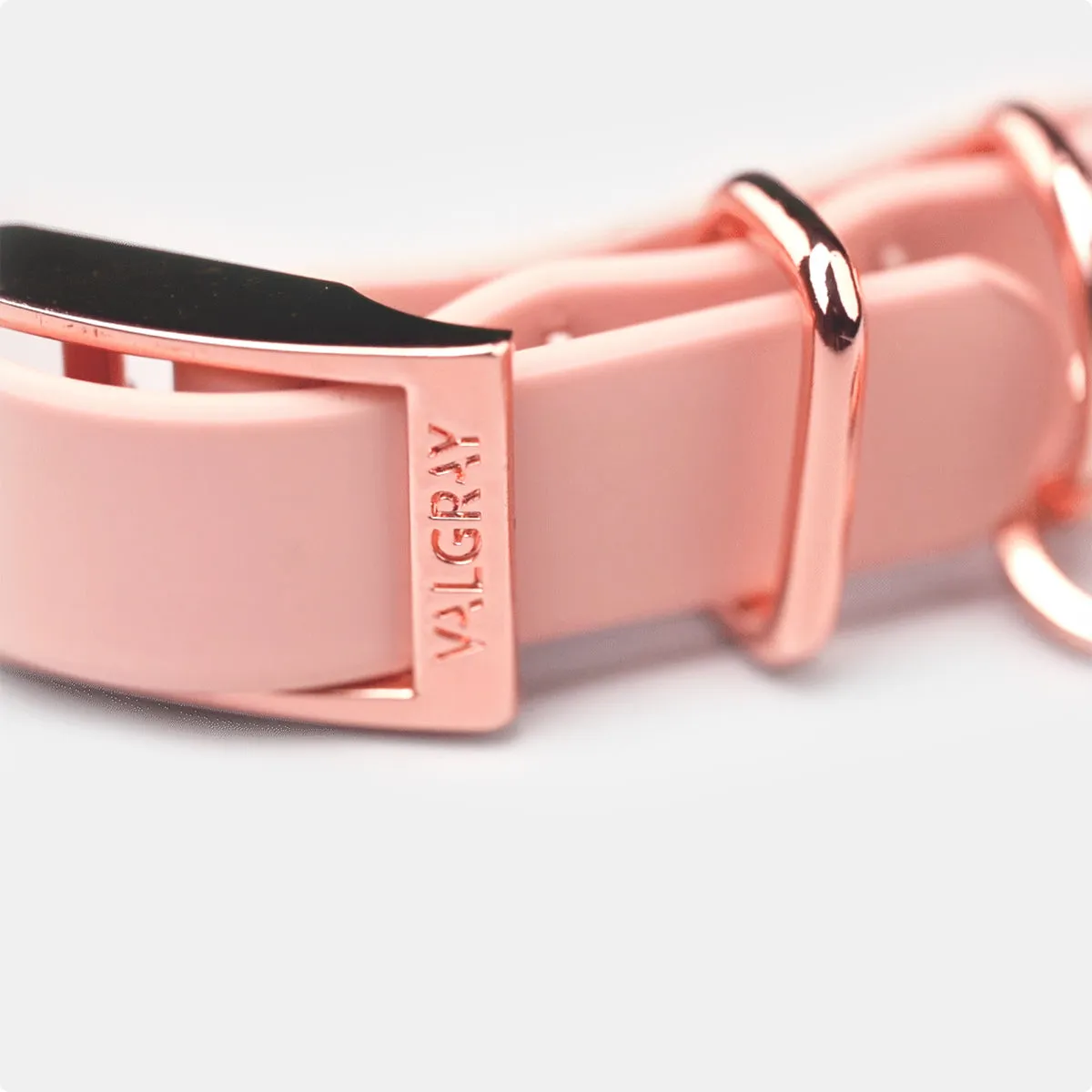 Valgray Splash Proof Adjustable Dog Collar, Blush & Rose Gold