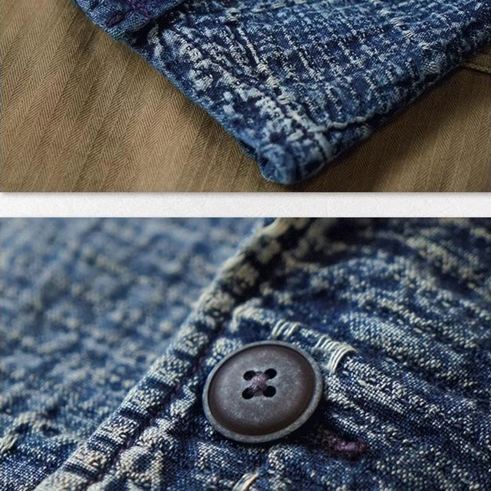 Vintage Heavy Cotton Sashiko Cargo Plant Dyed Indigo Jacket