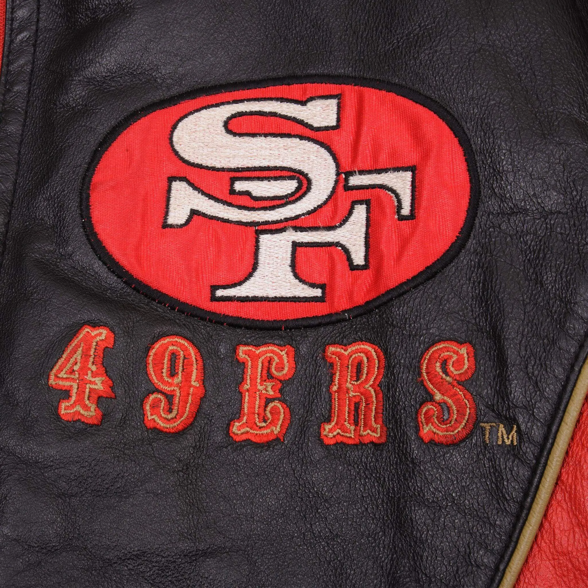 VINTAGE NFL EXPERIENCE SAN FRANCISCO 49ERS LEATHER JACKET SIZE XL 1990s