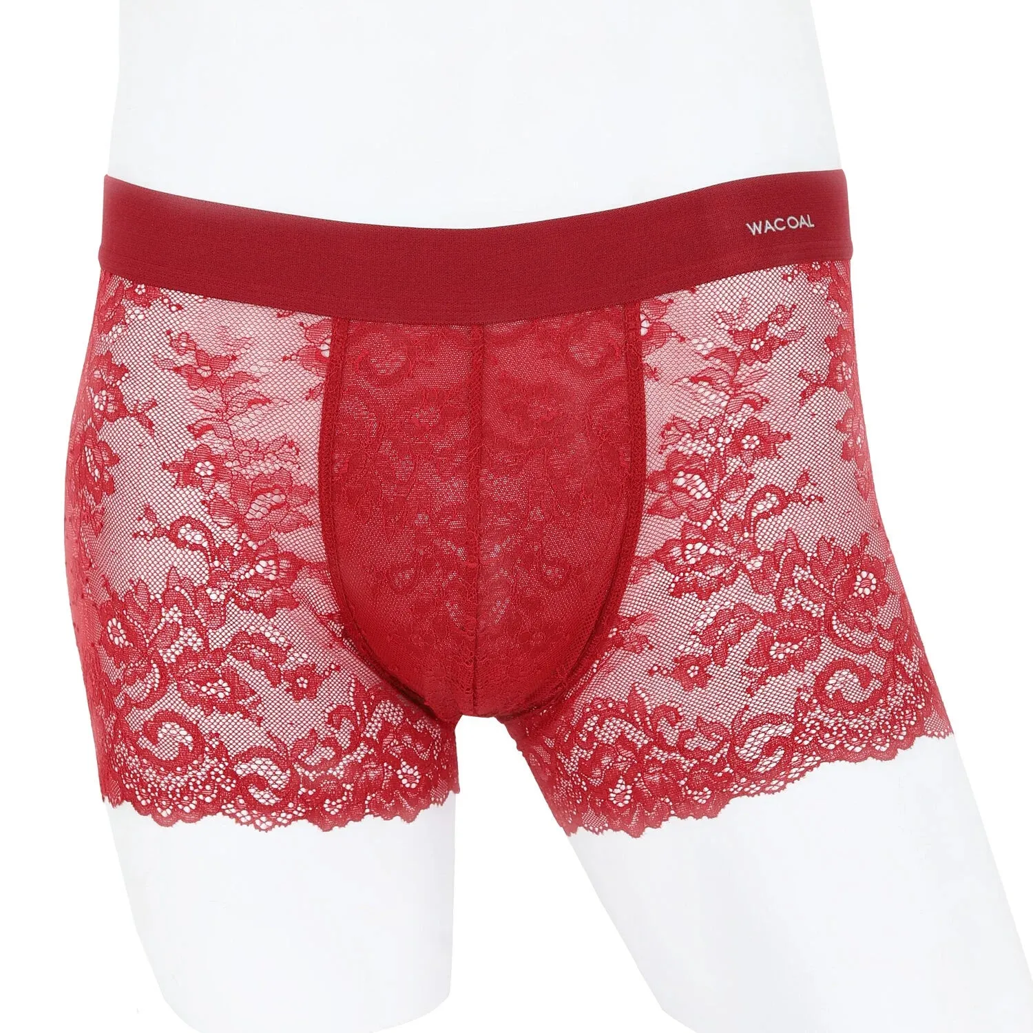 Wacoal Freedom LIMITED UNDERWEAR กางเกงในผู้ชายผ้าลูกไม้ (Lace Boxer ) รุ่น WX2652 สีแดง (RE)