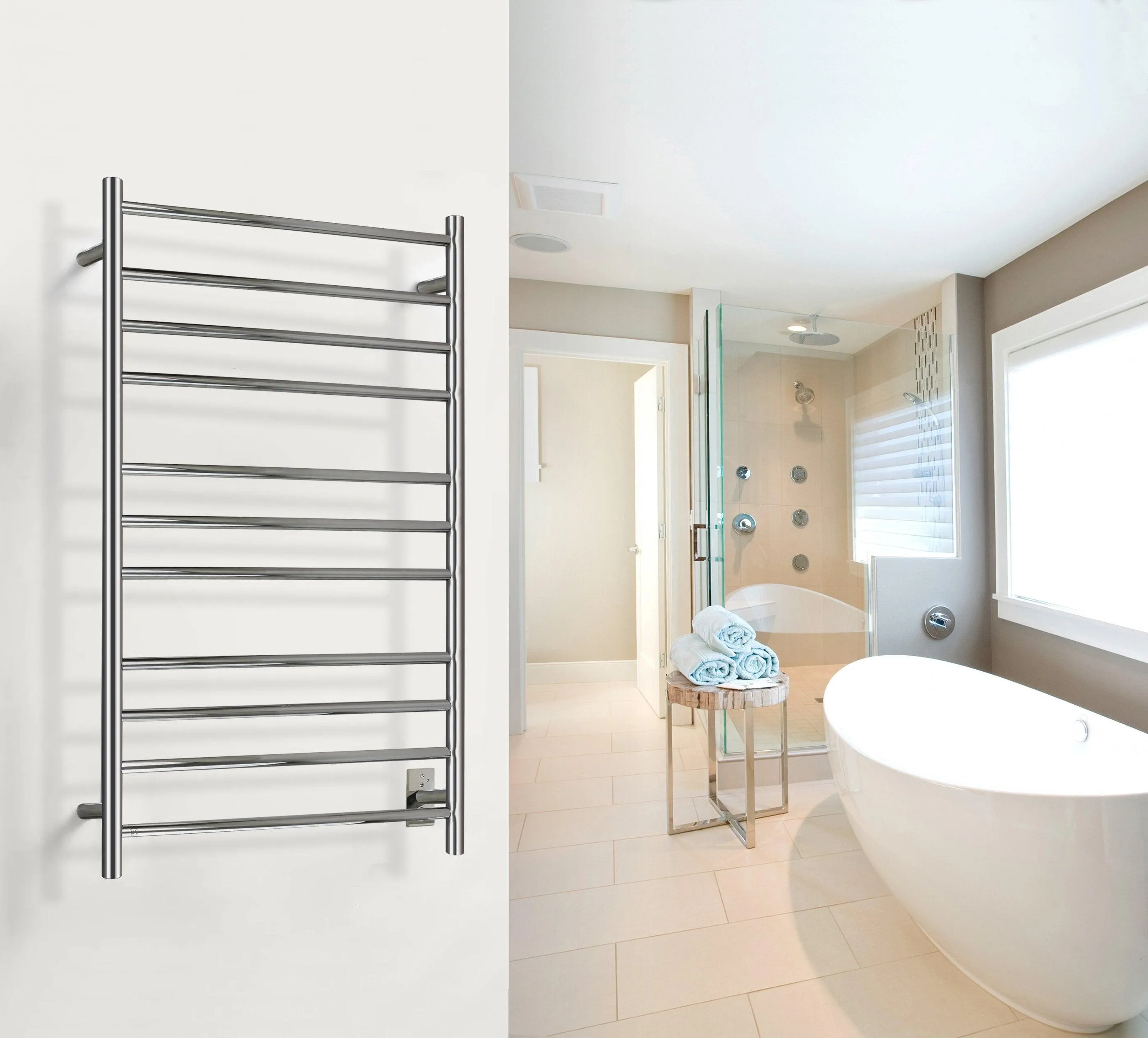 WarmlyYours Malta TWS4-MLT11KH Wall Mounted Hardwired Towel Warmer- 24.8"w x 41.33"h