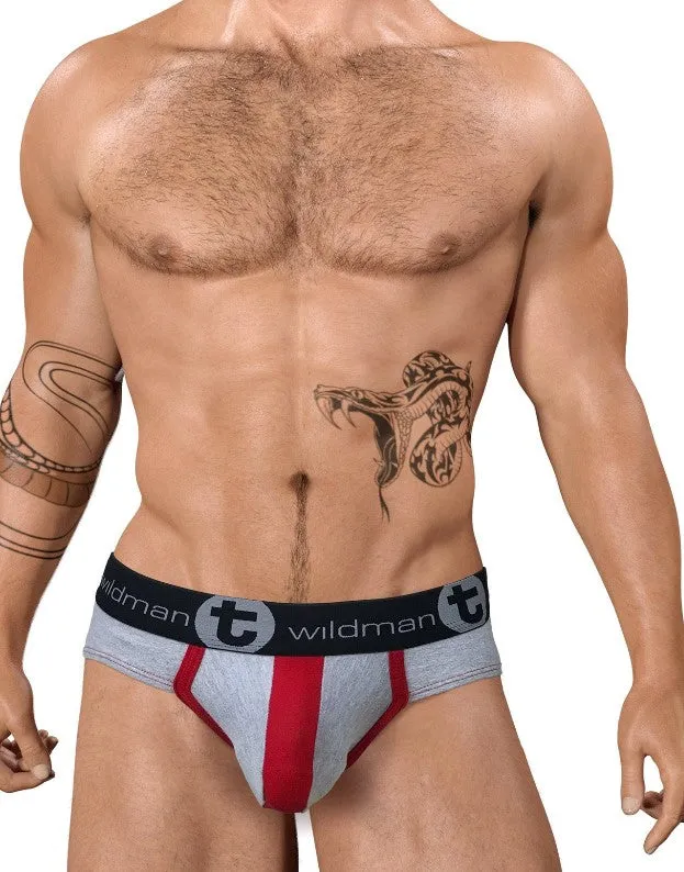 WildmanT - Big Boy Pouch Brief - Large (Grey/Red)