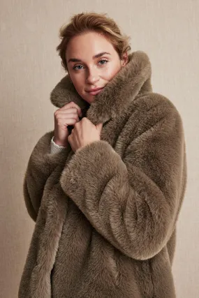 Women's brown faux fur jacket