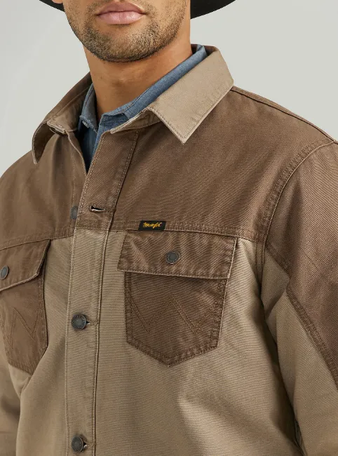 Wrangler Men's Sandstone Mixed Canvas Chore Jacket 112352968